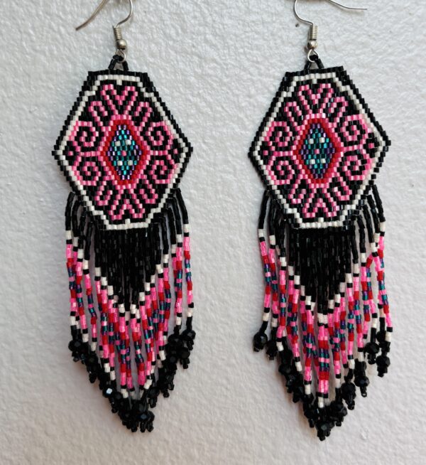 Wixarika Huichol Earrings - pink