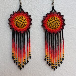 Wixarika Huichol Earrings - Sunflower