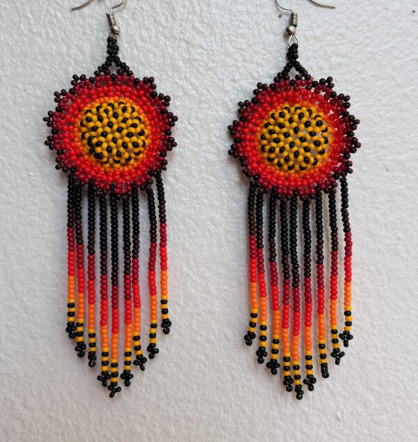 Wixarika Huichol Earrings - Sunflower
