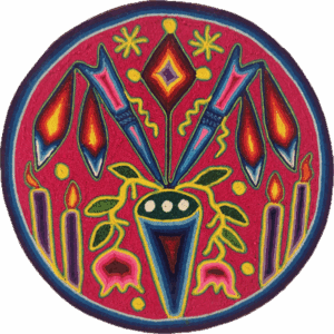 La Ceremonia de Vida - Wixarika Nierika Yarn Painting