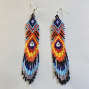 Wixarika Huichol Flame Earrings