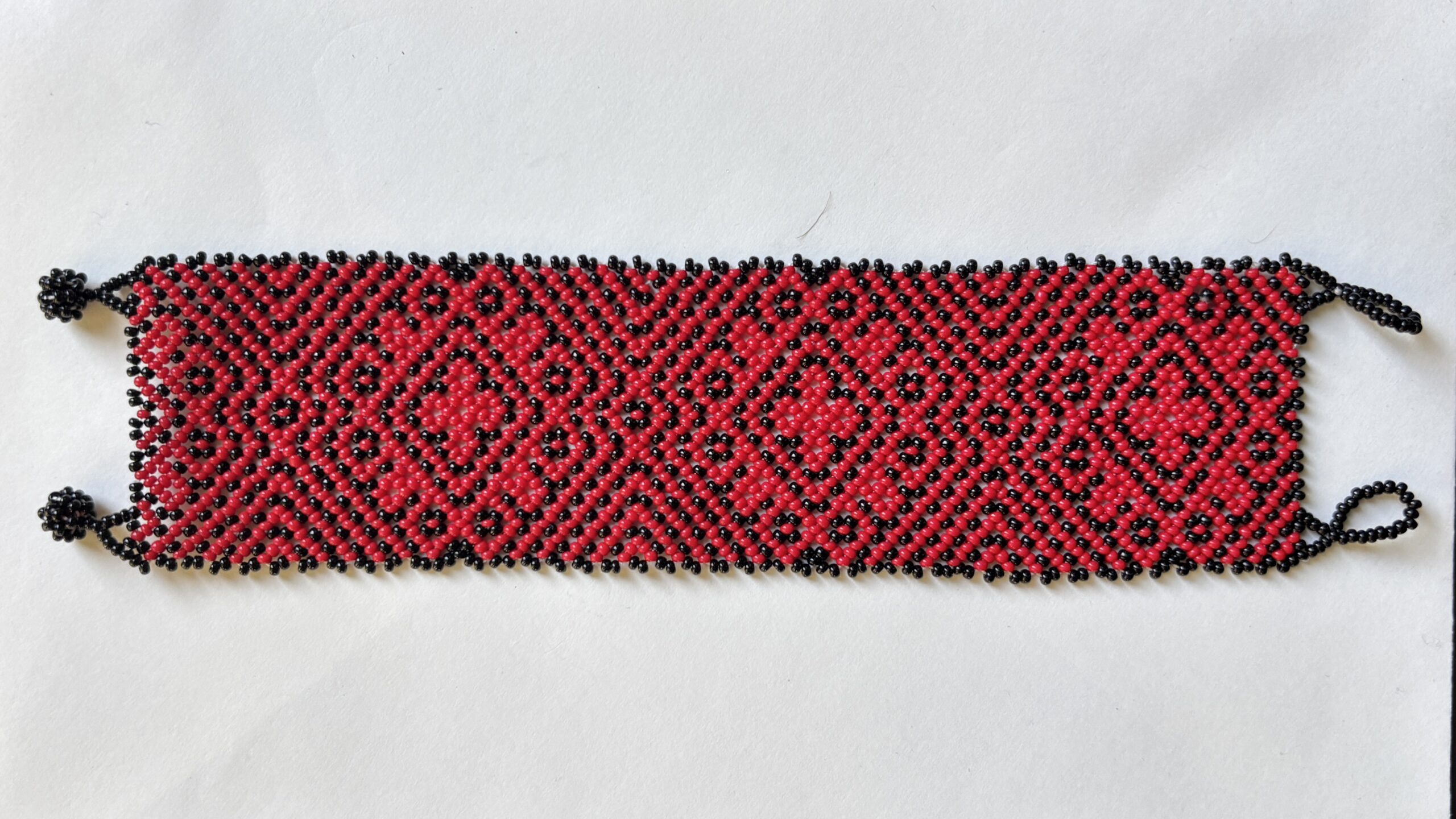 Wixarika Huichol Red & Black Bracelet