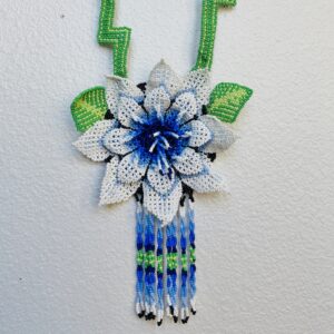 Wixarika Huichol Blue Flower Necklace