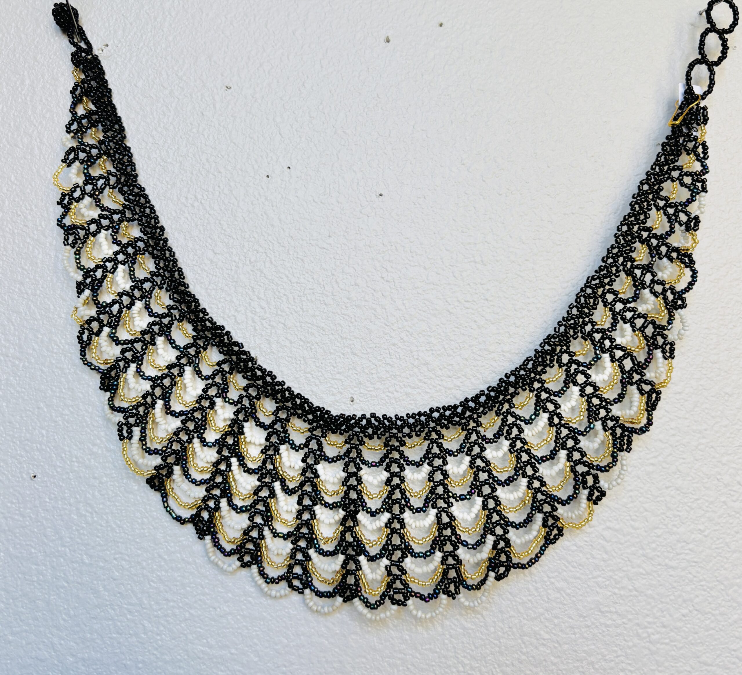 Wixarika Huichol Black & Gold Necklace