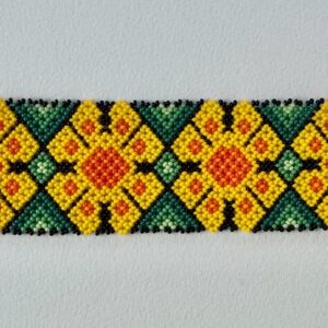 Wixarika Huichol Bracelet Yellow Flowers